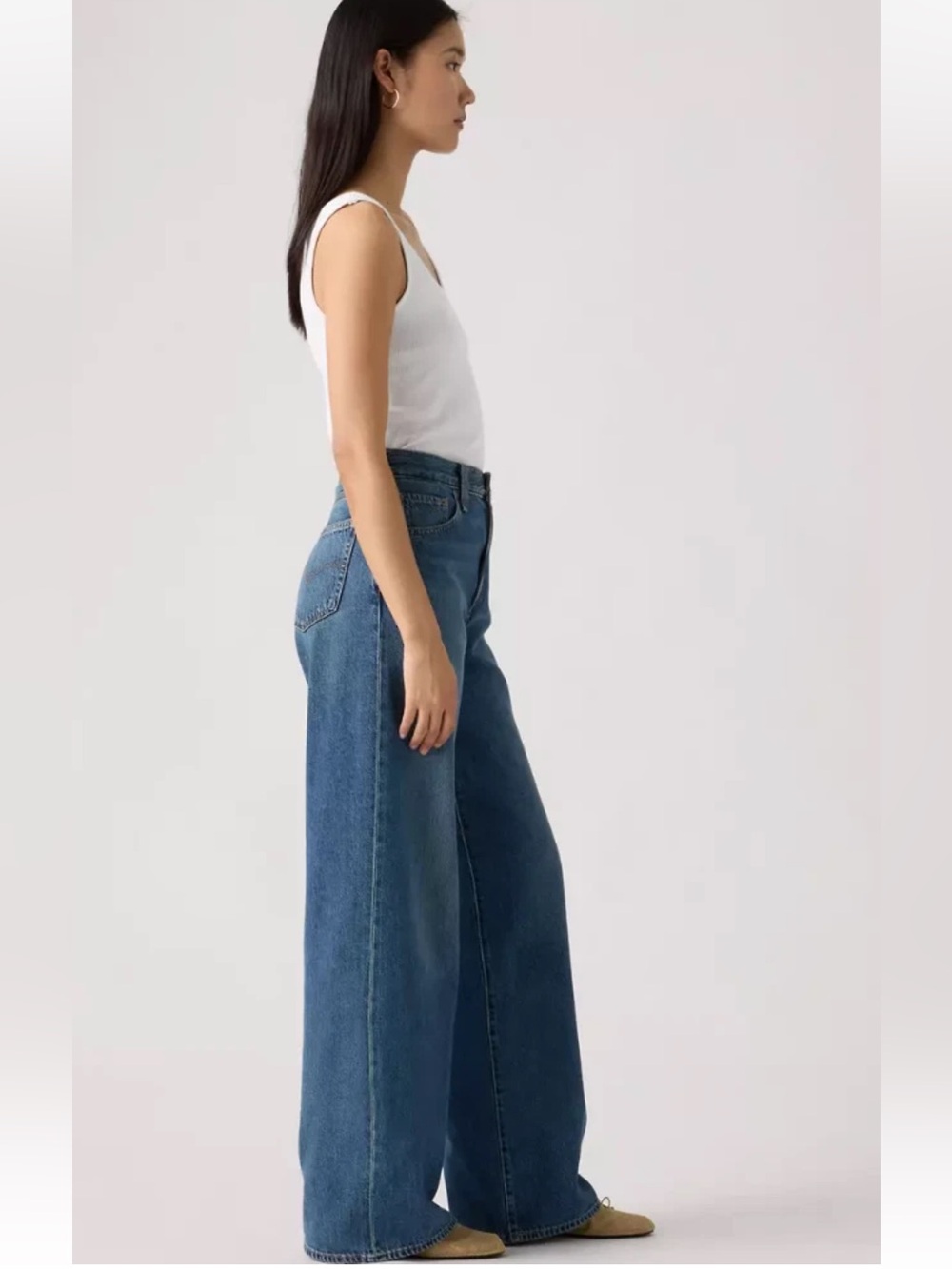 NEW! LEVI'S Cinch Wide-Leg Women's Jeans Dark Wash Size 26 - Picture 2 of 7
